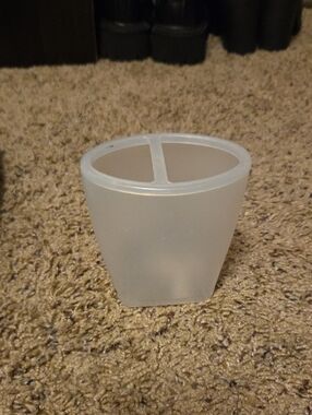 Frosted Plastic Divided Organizer Cup - Toothbrush Holder